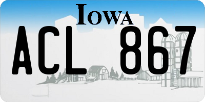 IA license plate ACL867