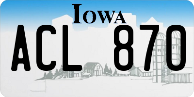 IA license plate ACL870