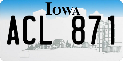 IA license plate ACL871