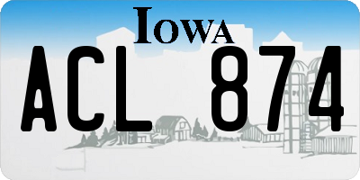 IA license plate ACL874