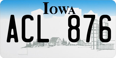IA license plate ACL876