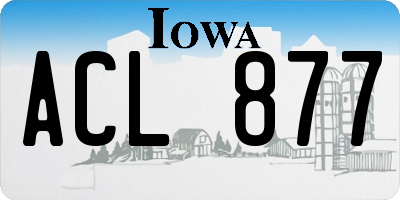 IA license plate ACL877