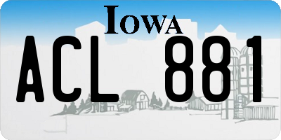 IA license plate ACL881