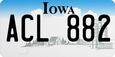 IA license plate ACL882