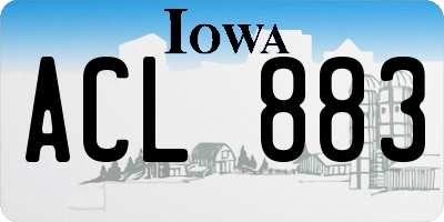 IA license plate ACL883