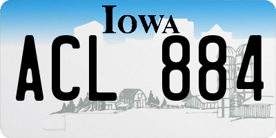 IA license plate ACL884