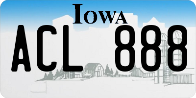 IA license plate ACL888