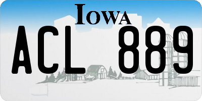 IA license plate ACL889