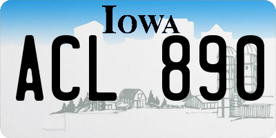 IA license plate ACL890