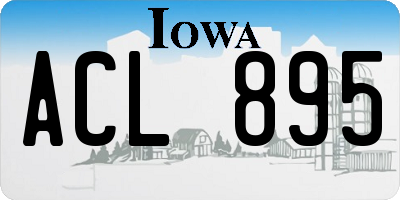 IA license plate ACL895