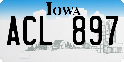 IA license plate ACL897