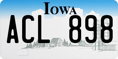 IA license plate ACL898