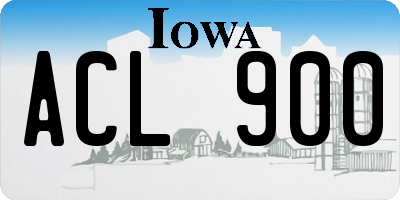 IA license plate ACL900