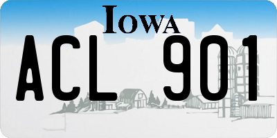 IA license plate ACL901