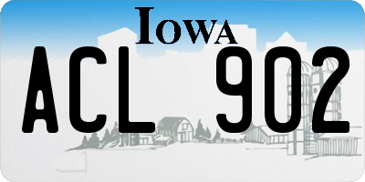 IA license plate ACL902
