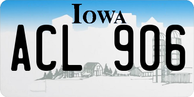 IA license plate ACL906