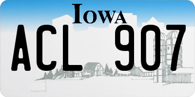 IA license plate ACL907