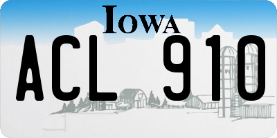 IA license plate ACL910