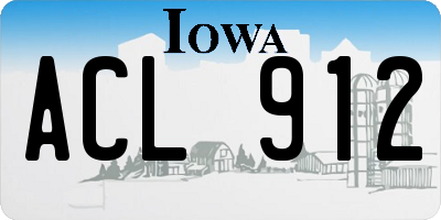 IA license plate ACL912