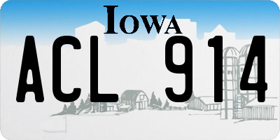 IA license plate ACL914