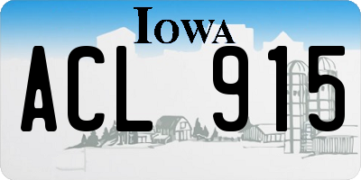 IA license plate ACL915