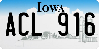 IA license plate ACL916
