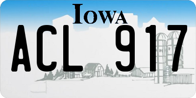 IA license plate ACL917