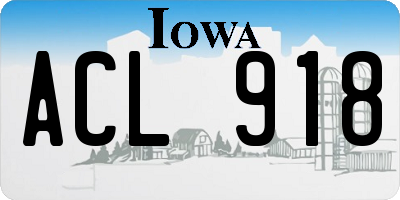 IA license plate ACL918