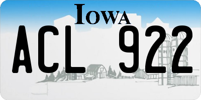 IA license plate ACL922