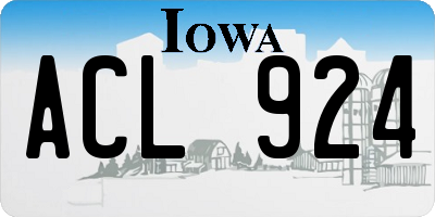 IA license plate ACL924