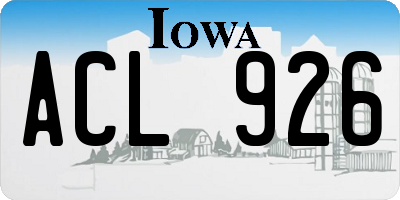 IA license plate ACL926