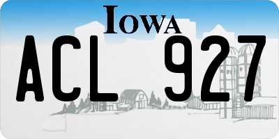 IA license plate ACL927