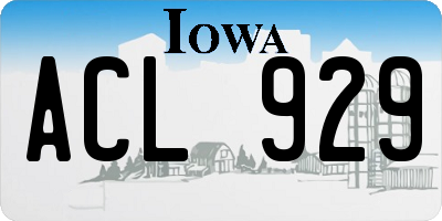 IA license plate ACL929