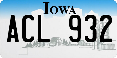 IA license plate ACL932