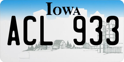 IA license plate ACL933