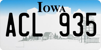 IA license plate ACL935