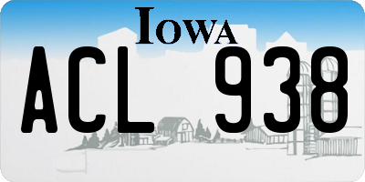 IA license plate ACL938