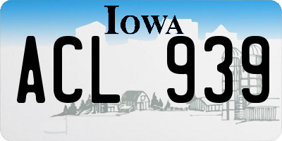 IA license plate ACL939
