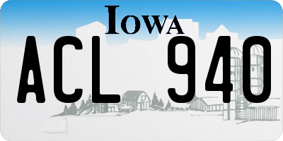 IA license plate ACL940