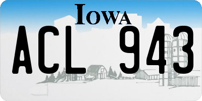 IA license plate ACL943
