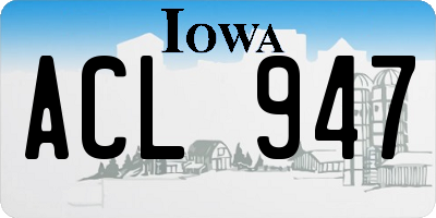 IA license plate ACL947