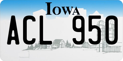 IA license plate ACL950