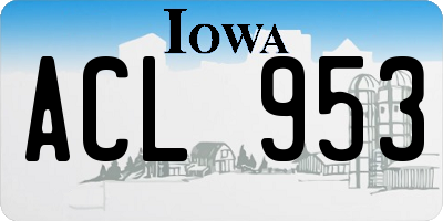 IA license plate ACL953