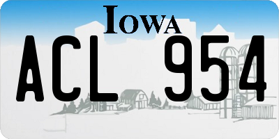 IA license plate ACL954