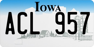 IA license plate ACL957