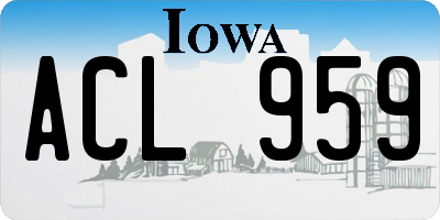 IA license plate ACL959