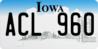 IA license plate ACL960