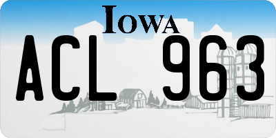 IA license plate ACL963