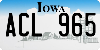 IA license plate ACL965