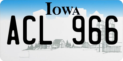 IA license plate ACL966
